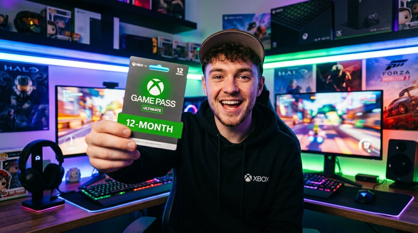 Xbox Game Pass Ultimate 12 Months: A Complete Guide for Gamers Gamer Holding Xbox Game Pass 202608192328 1