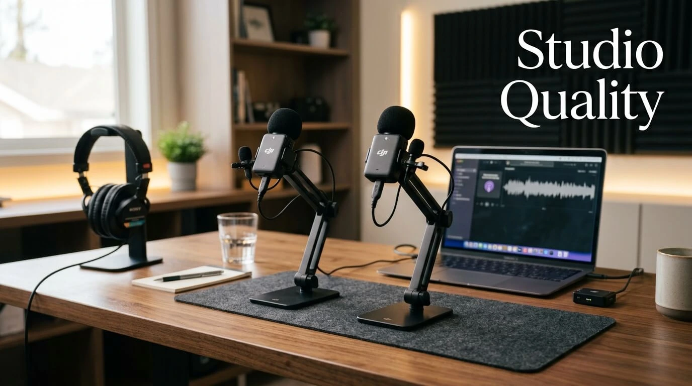 DJI Mic: A Complete Guide to Better Wireless Audio Podcasting Setup On Desk 202608160454 1
